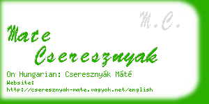 mate cseresznyak business card